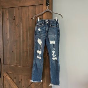 Hollister Distressed High Rise Mom Jeans